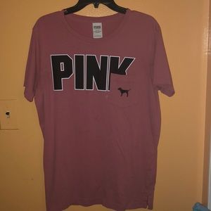an oversized T-shirt from victoria secret Pink.